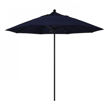 9' Black Aluminum Market Patio Umbrella, Pacifica Navy